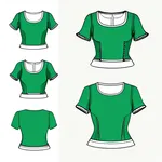 short-sleeved green crop top image